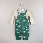 Load image into Gallery viewer, John Lewis Baby Sheep Dungaree &amp; Bodysuit Set Multi 3-6 Months NWOT
