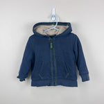 Load image into Gallery viewer, L.L. Bean Navy Sherpa Fleece Lined Hoodie Sweatshirt 2T
