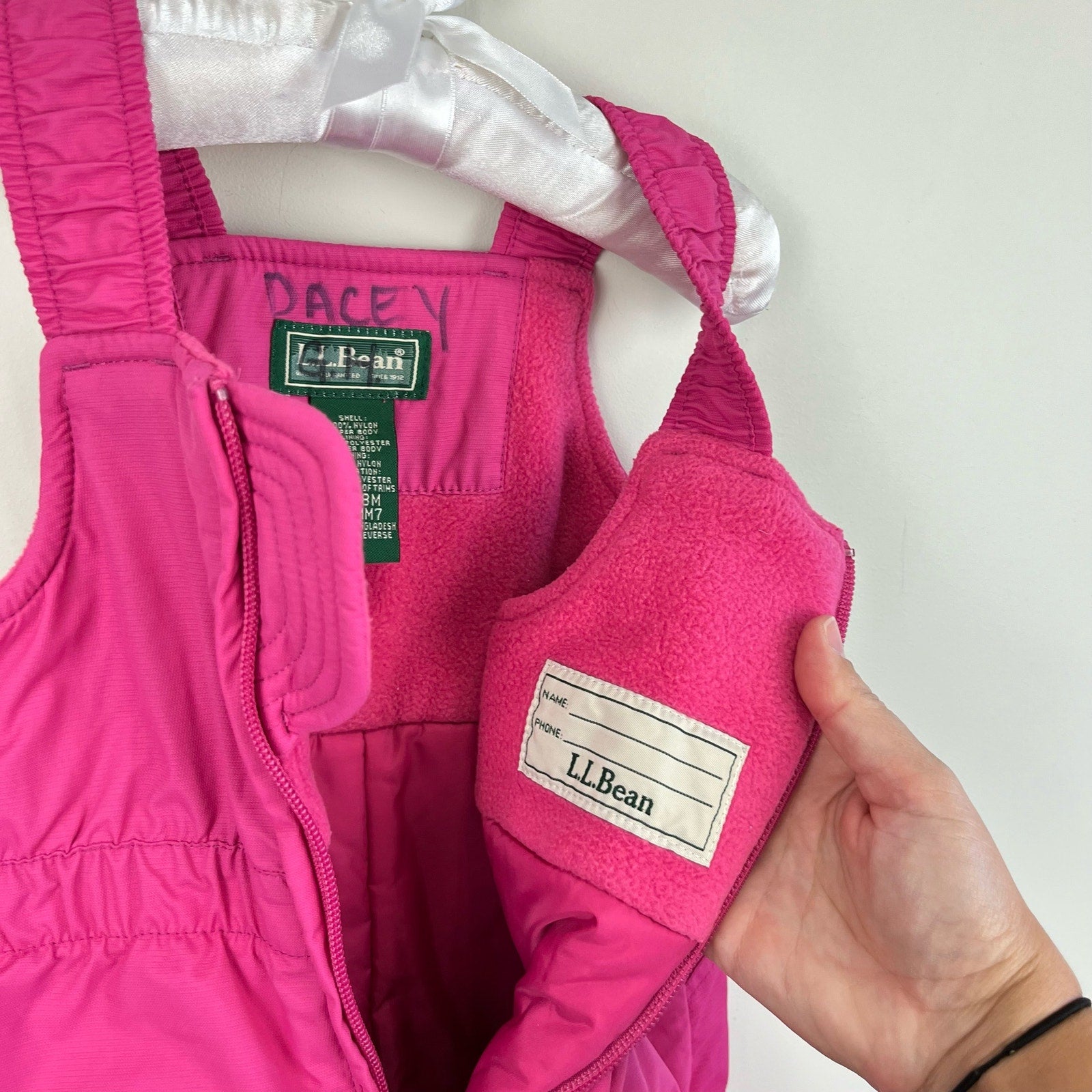 L.L. Bean Pink Cold Buster Snow Bib Overalls 12-18 Months