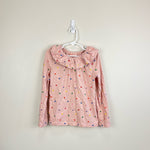 Load image into Gallery viewer, Mini Boden Ruffle Neck Jersey Top Provence Pink Multi Stars 7-8 Years
