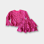 Load image into Gallery viewer, Vintage J.J.'s Kids Floral Ruffle Shirt &amp; Skirt Set 4T
