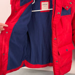Load image into Gallery viewer, Mini Boden Fleece Lined Puffer Coat Rockabilly Red 8-9
