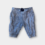 Load image into Gallery viewer, Janie and Jack Balto Blue Baby Linen Joggers 0-3 Months
