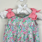 Load image into Gallery viewer, Janie and Jack Ditsy Floral Bow Romper 3-6 Months
