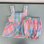 Load image into Gallery viewer, Little English Evie Bloomer Set Preppy Plaid 6 Months
