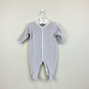 Kissy Kissy Gray Velour Hedgehog Footie 6-9 Months