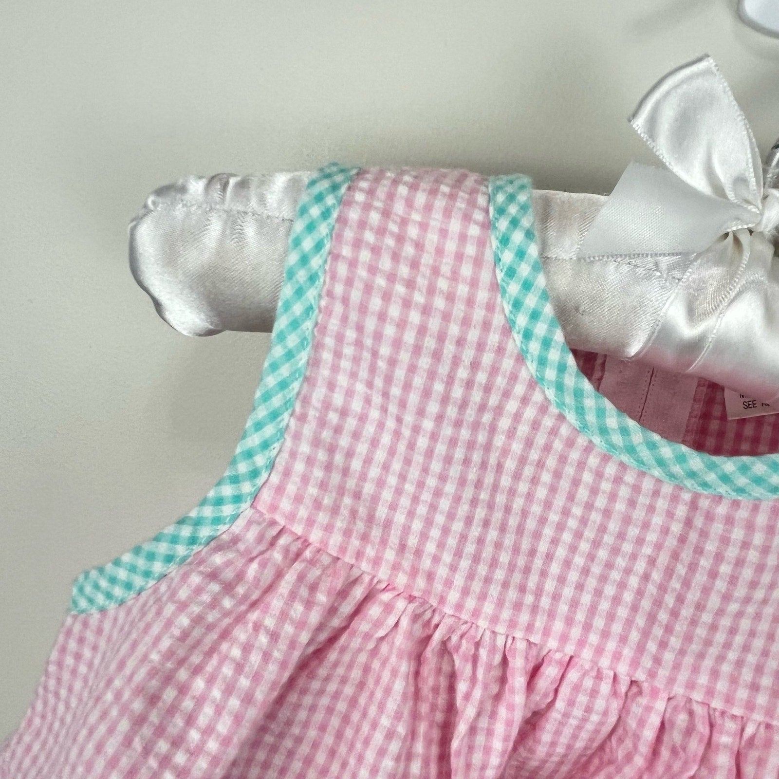 Vintage Good Lad Pink Gingham Carousel Dress Set 3-6 Months