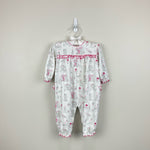 Load image into Gallery viewer, Kissy Kissy White Pink French Print Ruffle Playsuit 12-18 Months
