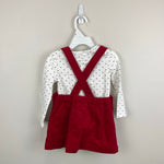 Load image into Gallery viewer, Sesame Street Elmo Red Corduroy Jumper Dress Set w/ Bow 18 Months NWT
