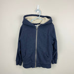 Load image into Gallery viewer, Hanna Andersson Sherpa Lined Hoodie Sweatshirt Navy Heather 110 cm 5T
