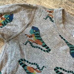 Load image into Gallery viewer, Hanna Andersson Gray Iguana HannaJams Short John Pajama Set 140 cm 10
