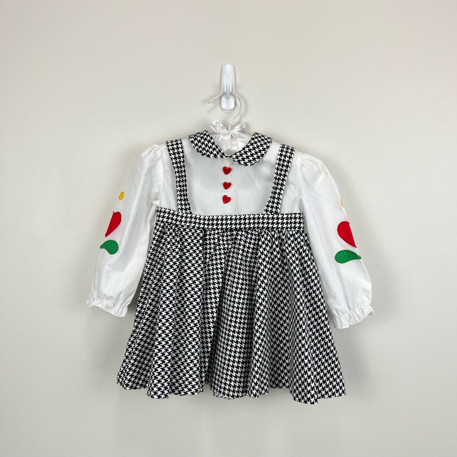 Vintage Houndstooth Jumper Dress 2T