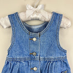 Load image into Gallery viewer, Vintage Lee Blue Jean Jumper Dress 12 Months USA
