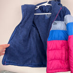 Load image into Gallery viewer, L.L. Bean Kids Down Jacket Colorblock Pink Berry Large 6/7
