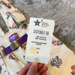 Load image into Gallery viewer, Vintage OshKosh B'gosh Whipper Snappers Floral Suspender Bibs 6 USA NWT
