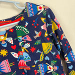 Load image into Gallery viewer, Mini Boden Long Sleeve Fun Jersey Dress College Navy Folk Fairies 8-9
