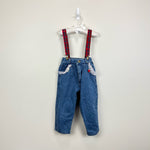 Load image into Gallery viewer, Vintage Young Hearts Denim Suspender Pants 3T
