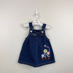 Load image into Gallery viewer, Vintage Y2K Samara Denim Flower Garden Ruffle Jumper 18 Months
