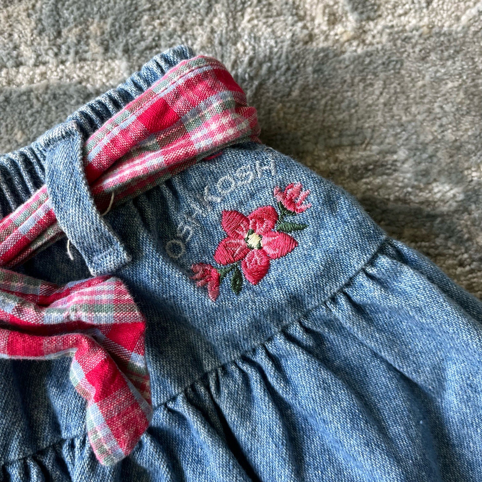 Vintage OshKosh B'gosh Blue Jean Flower Skirt 4T USA