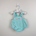 Load image into Gallery viewer, Vintage Gymboree Green Plaid Easter Spring Bunny Chick Romper Newborn
