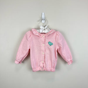 Vintage OshKosh B'gosh Ruffle Bird Cardigan 12 Months