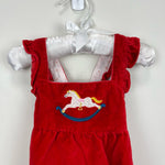 Load image into Gallery viewer, Mini Boden Polish Red Velvet Rocking Horse Romper 18-24 Months
