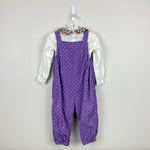 Load image into Gallery viewer, Mini Boden Cord Dungaree Set Aster Purple Pin Spot Bunny 12-18 Months
