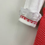 Load image into Gallery viewer, Vintage Carter's Red Ruffle Lace Overalls Set 24 Months USA
