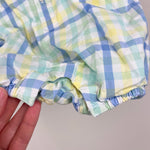Load image into Gallery viewer, Janie and Jack Plaid Poplin Romper Blue Green Yellow 0-3 Months
