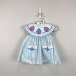 Load image into Gallery viewer, Vintage Samara Pastel Seersucker Sailboat Dress Set 6-9 Months
