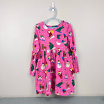 Load image into Gallery viewer, Mini Boden Long Sleeve Fun Jersey Dress Petal Pink Festive Friends 7-8 NWOT
