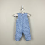 Load image into Gallery viewer, Jacadi Paris Quilted Blue Gingham Jumpsuit Overalls 3 Months
