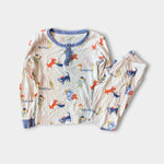 Load image into Gallery viewer, TBBC Sutton's Sweet Dream Pajamas Set Doggy Detectives with Park City Periwinkle 7
