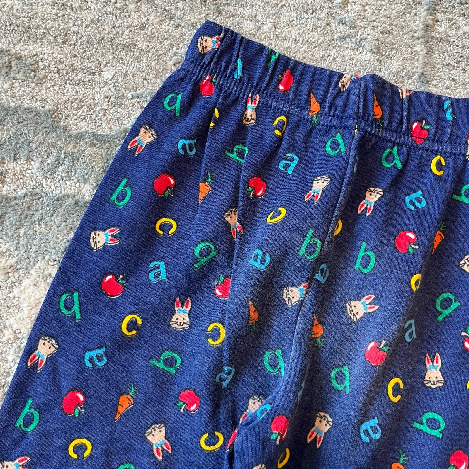 Vintage Healthtex Blue Alphabet Bunny Leggings 24 Months