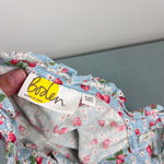 Load image into Gallery viewer, Mini Boden Linen-Cotton Ruffle Romper Surf Strawberry Ditsy 9-10
