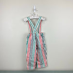 Load image into Gallery viewer, Vintage 90s Striped Suspender Pants Overalls 2T
