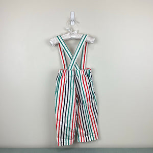 Vintage 90s Striped Suspender Pants Overalls 2T