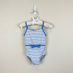 Load image into Gallery viewer, Jacadi Paris Blue Stripe Bow Bathing Suit 12 Months
