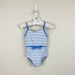 Load image into Gallery viewer, Jacadi Paris Blue Stripe Bow Bathing Suit 12 Months
