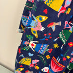 Load image into Gallery viewer, Mini Boden Long Sleeve Fun Jersey Dress College Navy Folk Fairies 8-9
