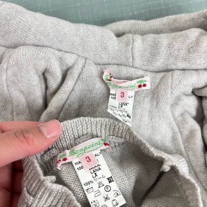 Bonpoint Gray Cardigan and Knit Pants Set 3 Months