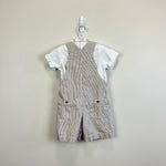 Load image into Gallery viewer, Jacadi Paris Tan Striped Anchor Shortall Set 18 Months
