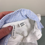 Load image into Gallery viewer, Janie and Jack Pique Polo Romper White Blue 0-3 Months
