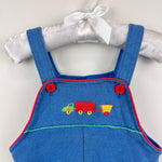 Load image into Gallery viewer, Vintage Carter's Blue Embroidered Truck Shortalls 24 Months USA

