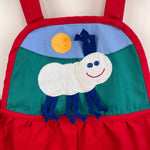 Load image into Gallery viewer, Vintage Popsicle Red Applique Bug Shortall Romper 3T
