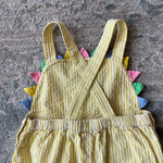 Load image into Gallery viewer, Mini Boden Sunshine Woven Dungarees Ivory Daffodil Sun 2-3
