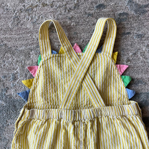 Mini Boden Sunshine Woven Dungarees Ivory Daffodil Sun 2-3