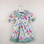 Load image into Gallery viewer, Vintage Rachel's Kids Floral Gingham Ruffle Dress 5T
