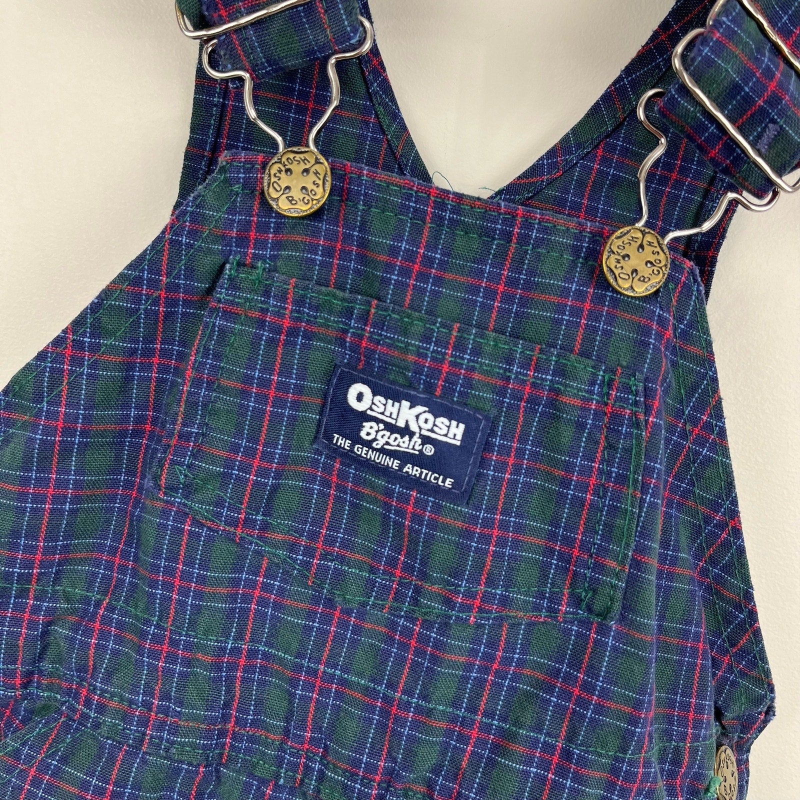 Vintage OshKosh B'gosh Plaid Overalls 2T USA