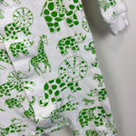 Load image into Gallery viewer, Magnetic Me Organic Cotton Baby Footie Green Avant Gardimals 12-18 Months
